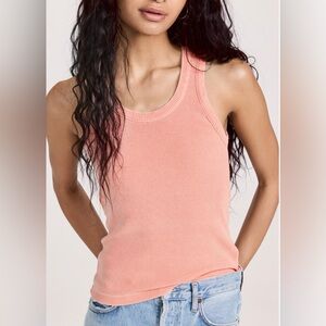 Agolde Poppy Scoop Neck Tank in Grapefruit Size Medium NWOT Retail $88